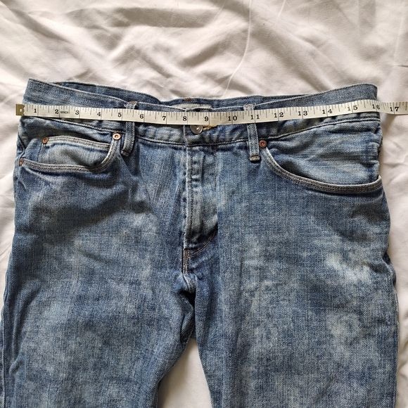 Wesc | Blue acid wash Y2K style mens slim straight leg jean - Picture 11 of 14